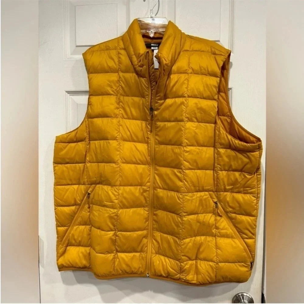 REI Men’s XL 650 Down Puffer Vest 2.0 Desert Sun Yellow NWT Puff